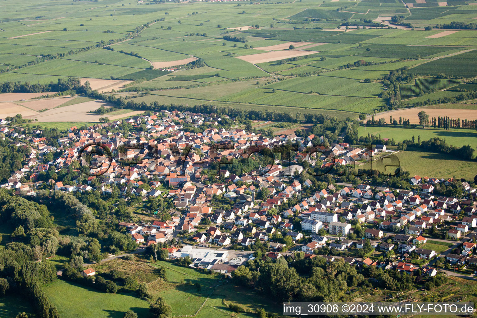 Vue aérienne de Du sud à Rohrbach dans le département Rhénanie-Palatinat, Allemagne