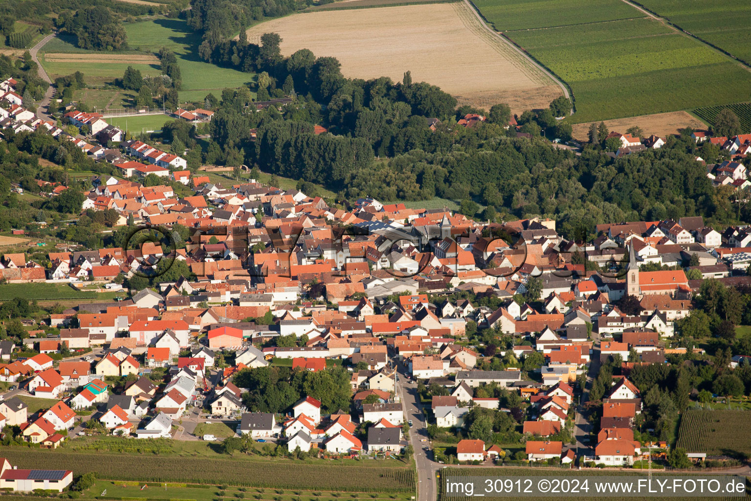 Quartier Mühlhofen in Billigheim-Ingenheim dans le département Rhénanie-Palatinat, Allemagne vue du ciel