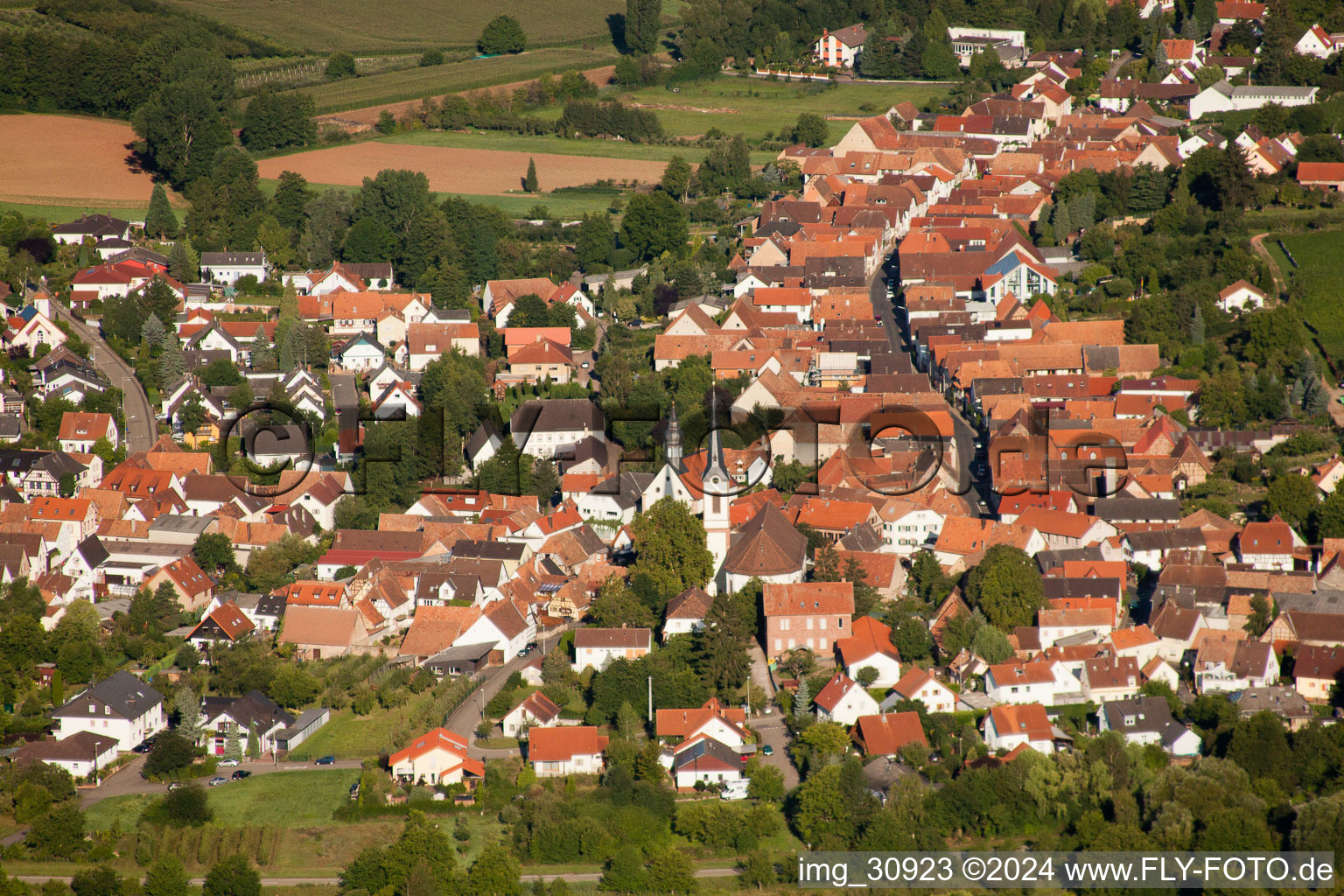 Image drone de Göcklingen dans le département Rhénanie-Palatinat, Allemagne