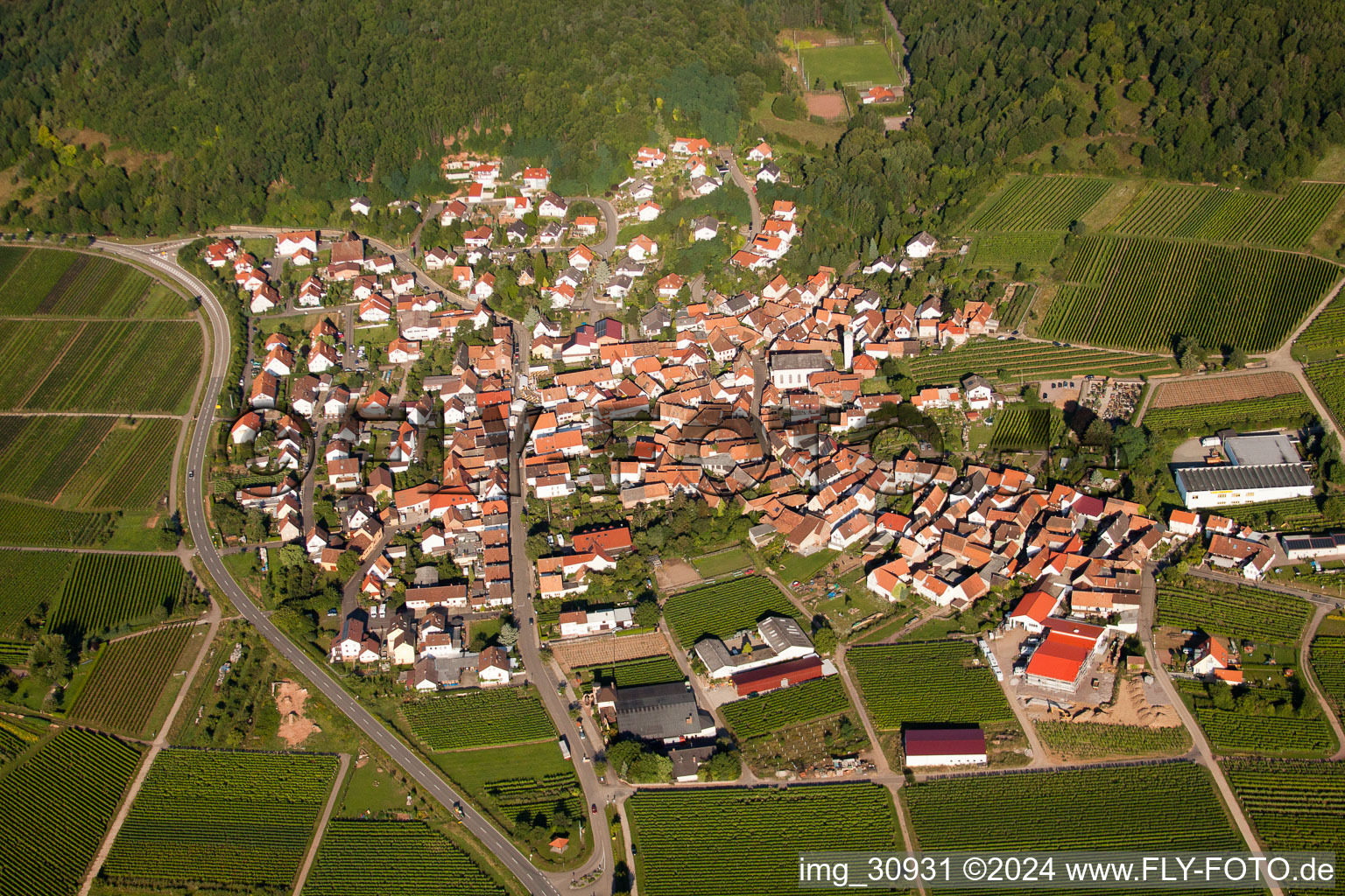 Vue oblique de Eschbach dans le département Rhénanie-Palatinat, Allemagne