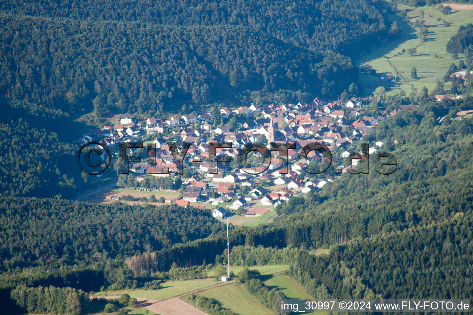 Vue aérienne de Du nord à Vorderweidenthal dans le département Rhénanie-Palatinat, Allemagne