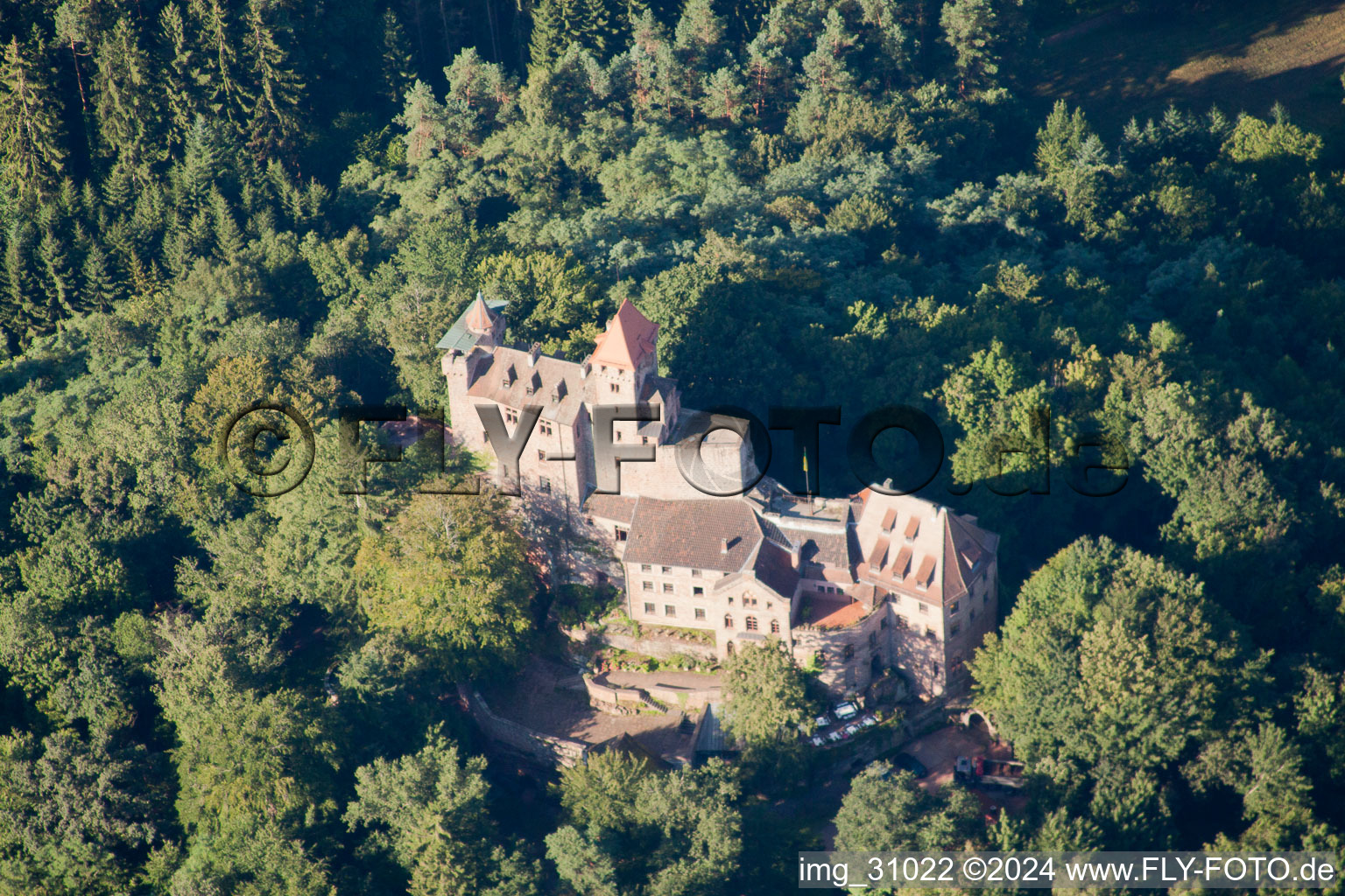 Photographie aérienne de Château de Berwartstein à Erlenbach bei Dahn dans le département Rhénanie-Palatinat, Allemagne