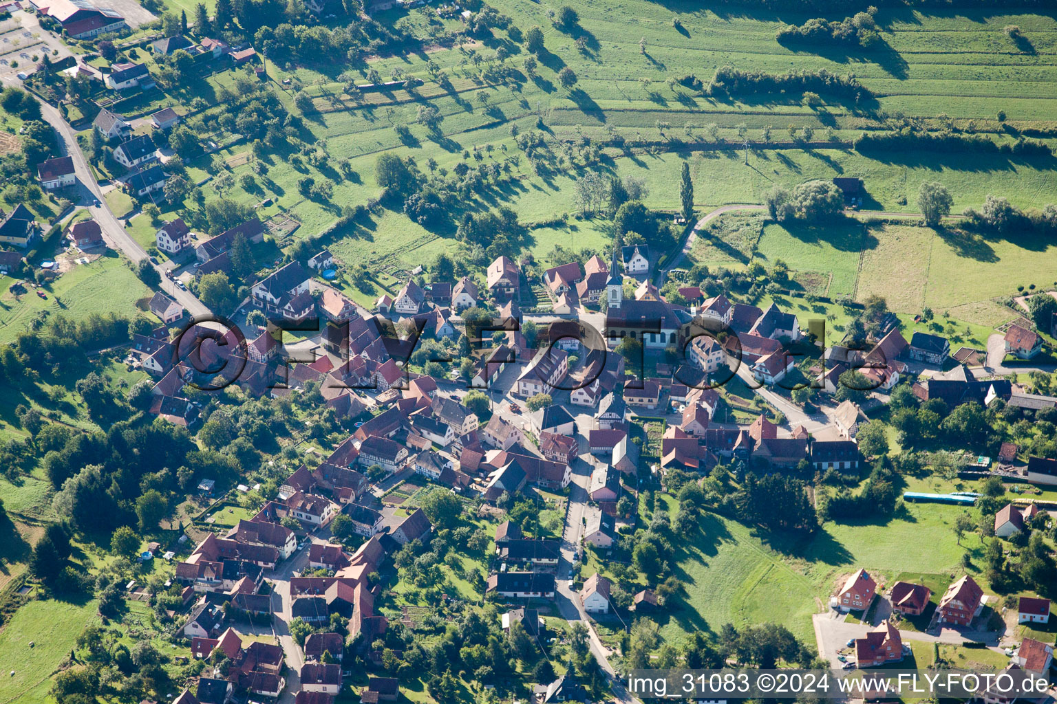 Wingen dans le département Bas Rhin, France vue du ciel