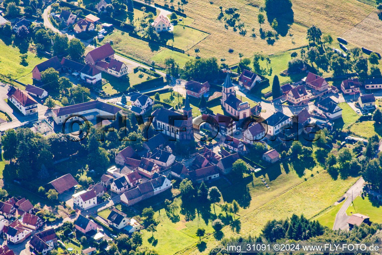 Vue oblique de Climbach dans le département Bas Rhin, France