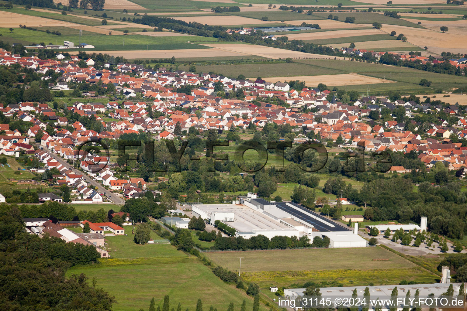 Enregistrement par drone de Quartier Schaidt in Wörth am Rhein dans le département Rhénanie-Palatinat, Allemagne