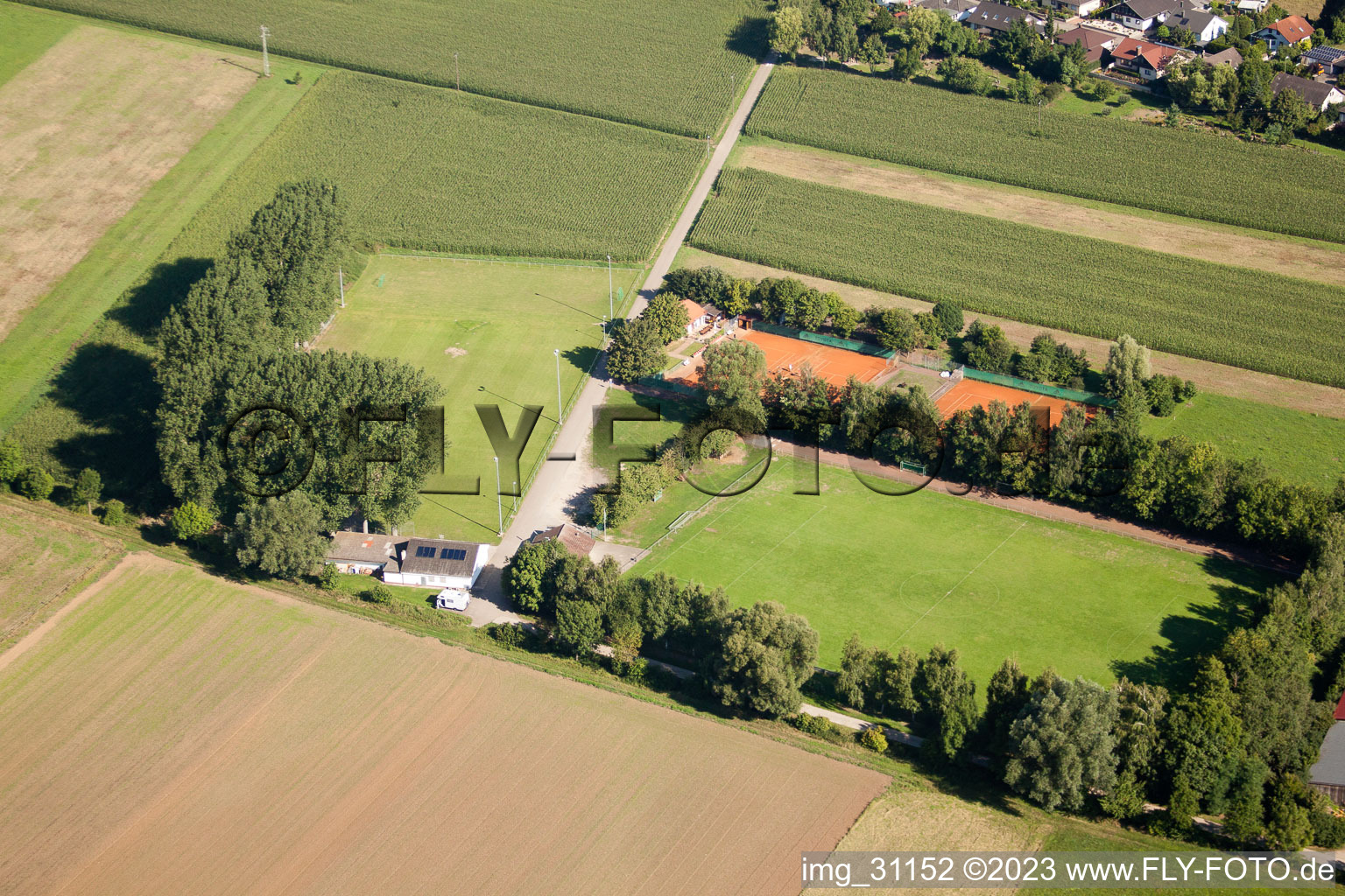 Photographie aérienne de Terrains de sport à Minfeld dans le département Rhénanie-Palatinat, Allemagne