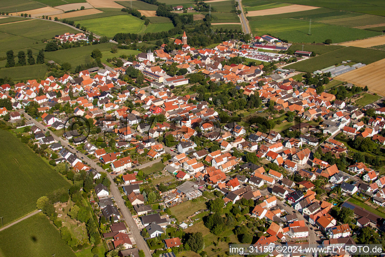 Photographie aérienne de Du sud-est à Minfeld dans le département Rhénanie-Palatinat, Allemagne