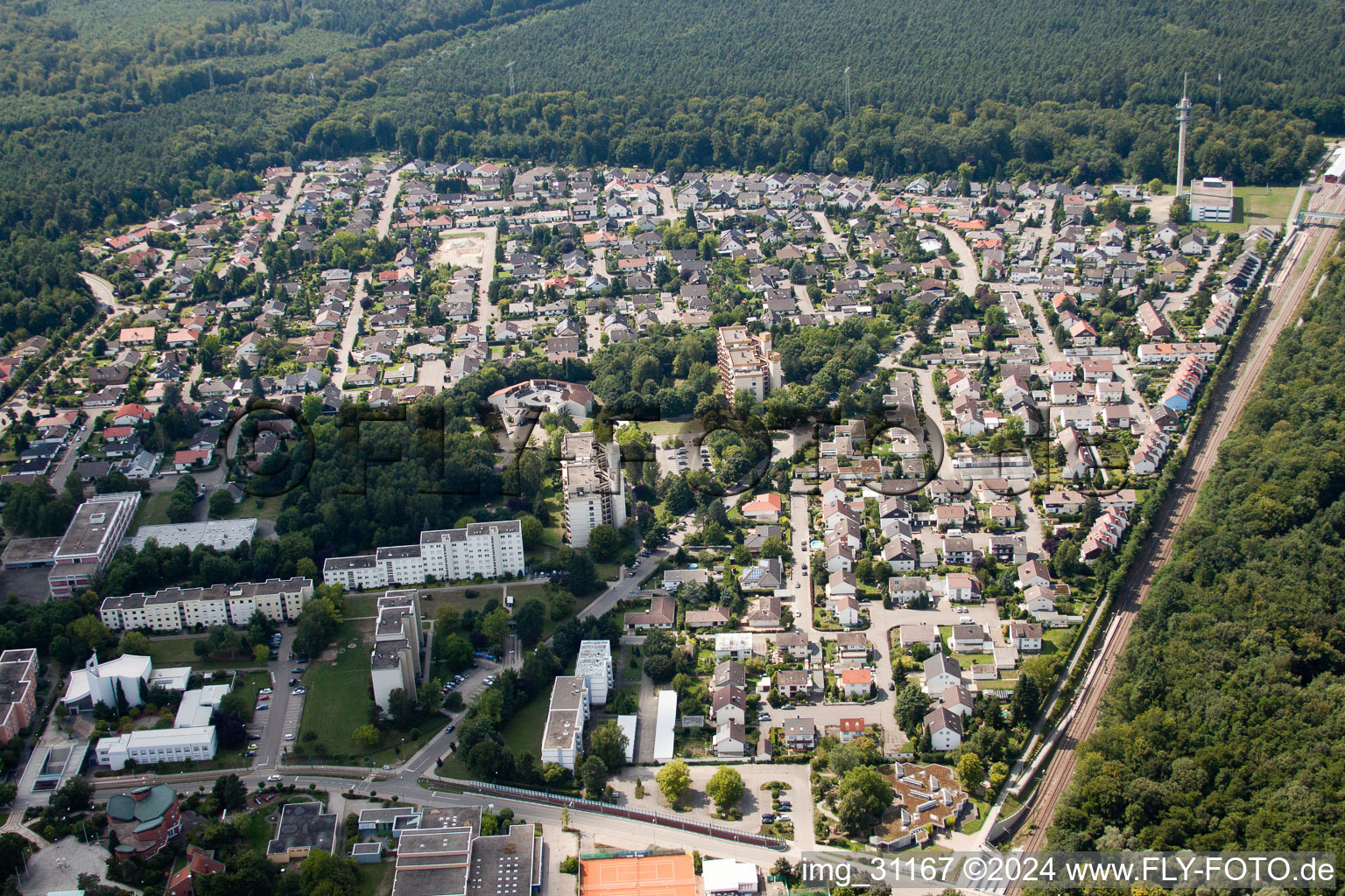 Dorschberg à Wörth am Rhein dans le département Rhénanie-Palatinat, Allemagne depuis l'avion