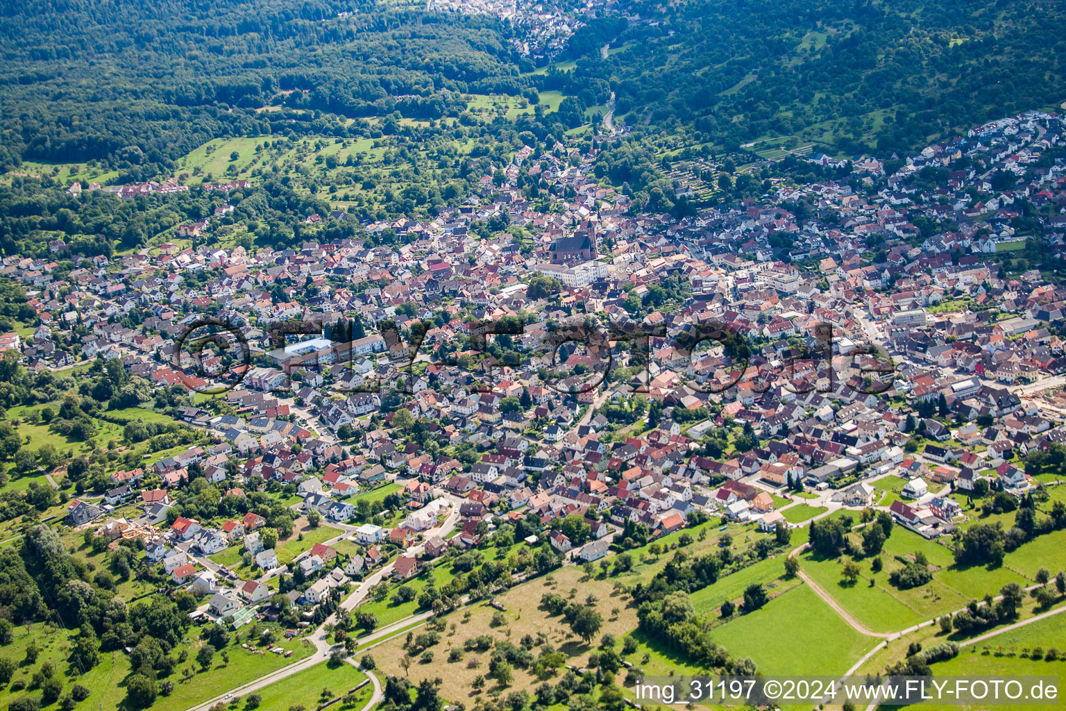 Vue aérienne de Du nord à Malsch dans le département Bade-Wurtemberg, Allemagne