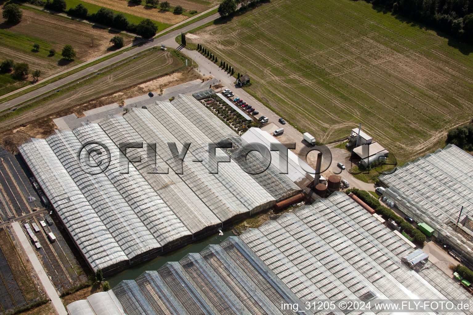 Vue oblique de Horticulture Reiss à Malsch dans le département Bade-Wurtemberg, Allemagne