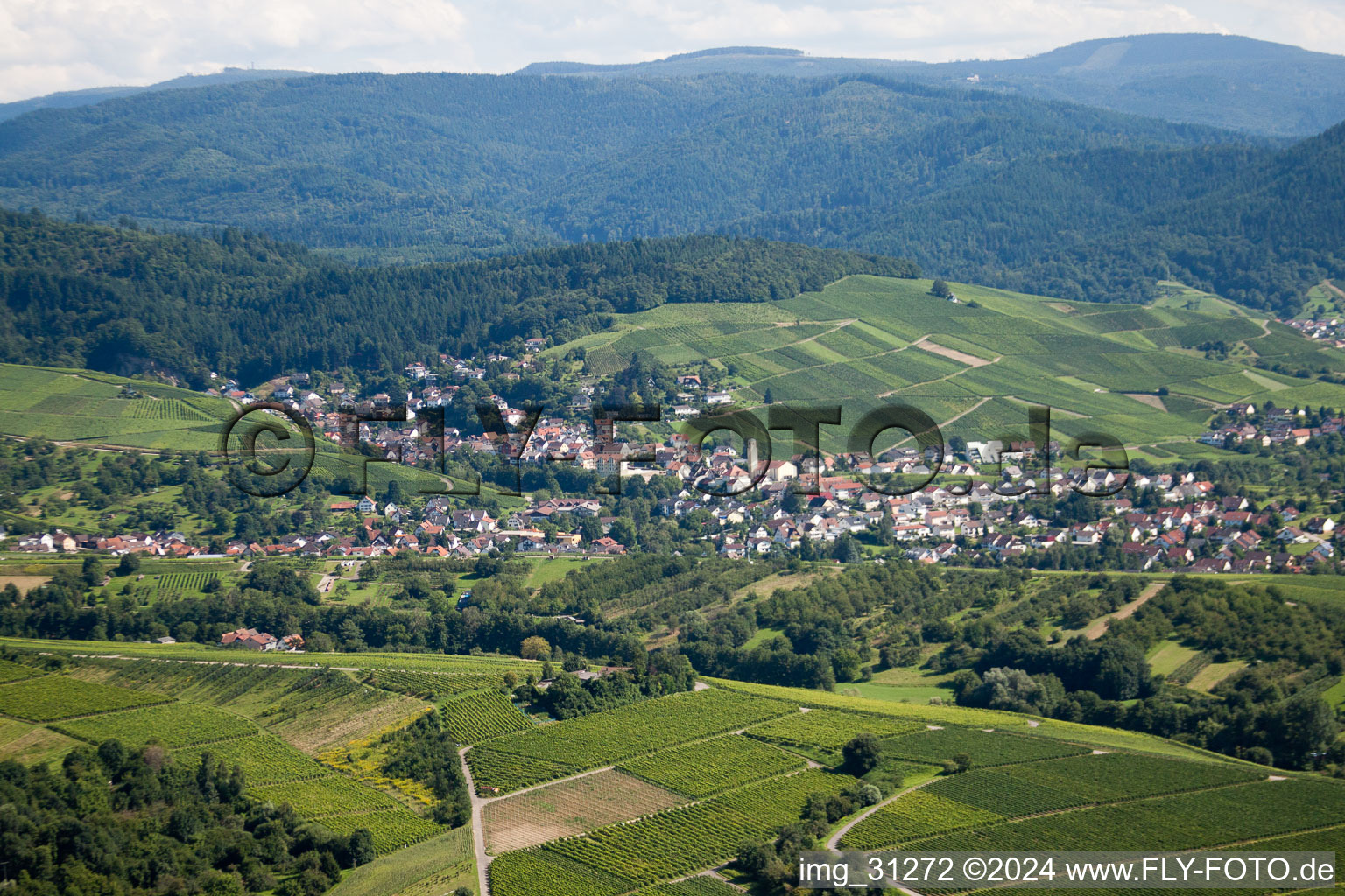 Vue oblique de Quartier Gallenbach in Baden-Baden dans le département Bade-Wurtemberg, Allemagne