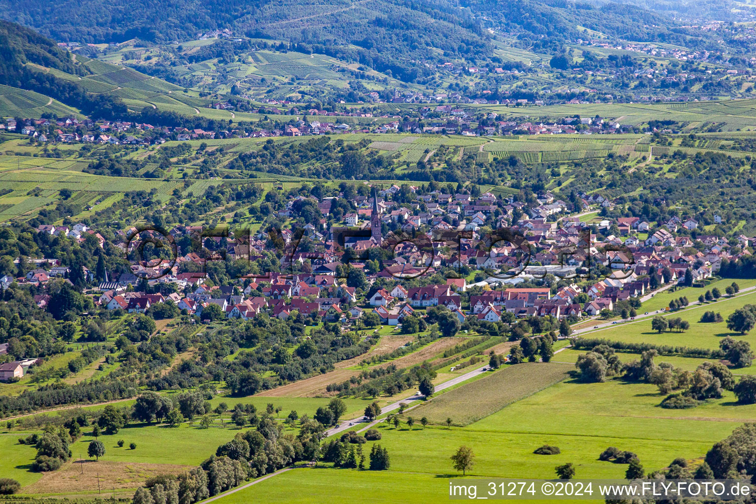 Vue aérienne de Du nord à le quartier Steinbach in Baden-Baden dans le département Bade-Wurtemberg, Allemagne