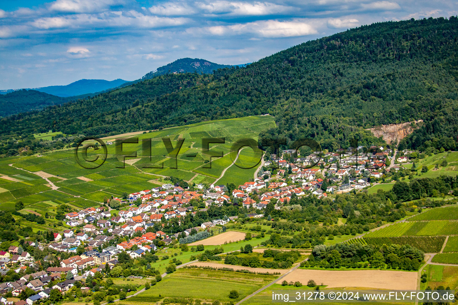 Vue aérienne de Vormberg du sud à Sinzheim dans le département Bade-Wurtemberg, Allemagne