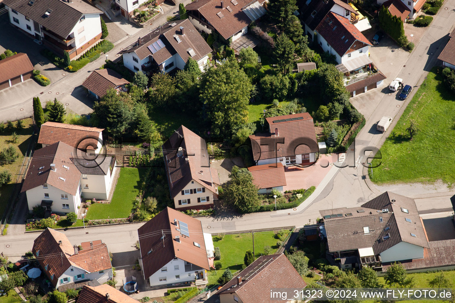 Quartier Gallenbach in Baden-Baden dans le département Bade-Wurtemberg, Allemagne du point de vue du drone