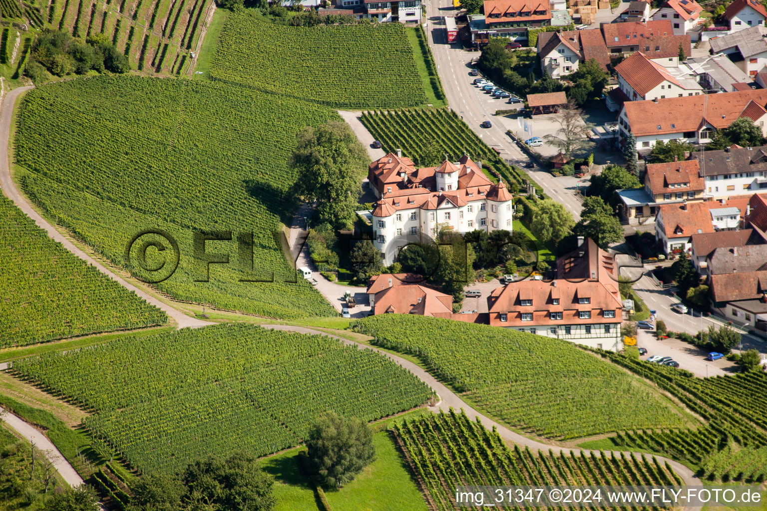 Vue aérienne de Verrouiller Neuweier à le quartier Neuweier in Baden-Baden dans le département Bade-Wurtemberg, Allemagne