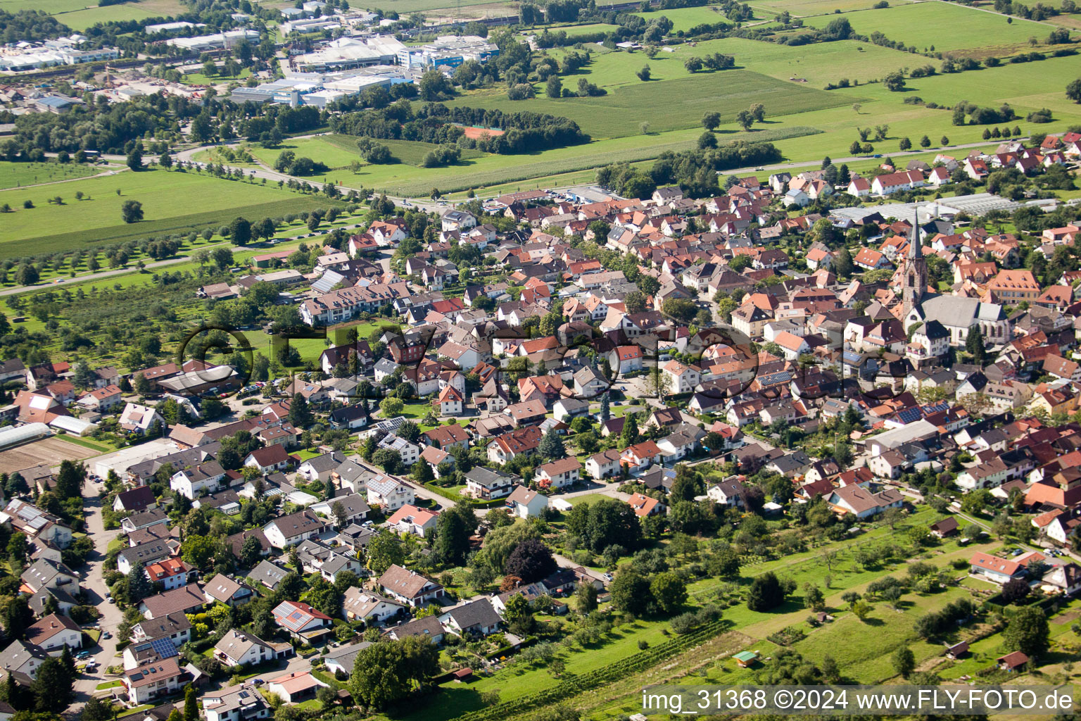 Vue aérienne de Du sud-est à le quartier Steinbach in Baden-Baden dans le département Bade-Wurtemberg, Allemagne