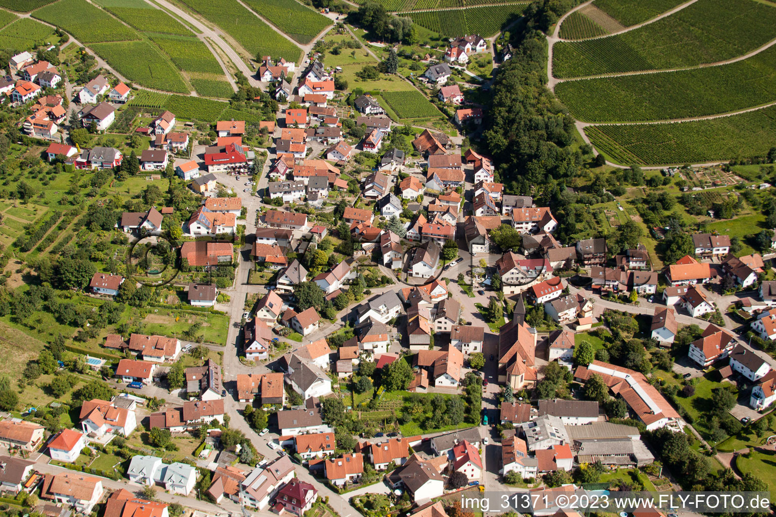 Quartier Eisental in Bühl dans le département Bade-Wurtemberg, Allemagne vue d'en haut