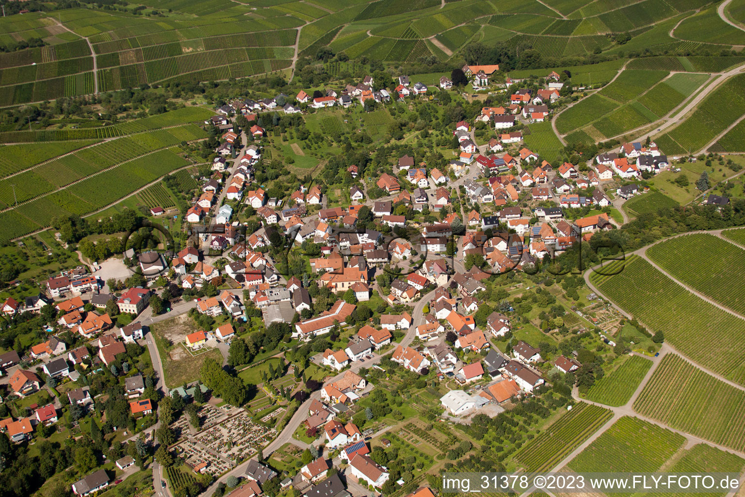 Vue aérienne de Du sud à le quartier Eisental in Bühl dans le département Bade-Wurtemberg, Allemagne