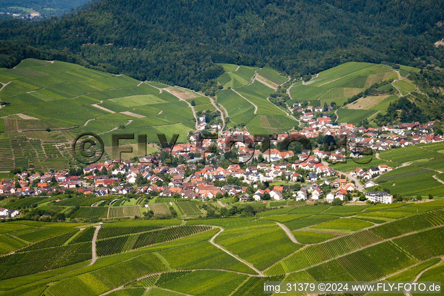 Vue aérienne de De l'ouest à le quartier Eisental in Bühl dans le département Bade-Wurtemberg, Allemagne