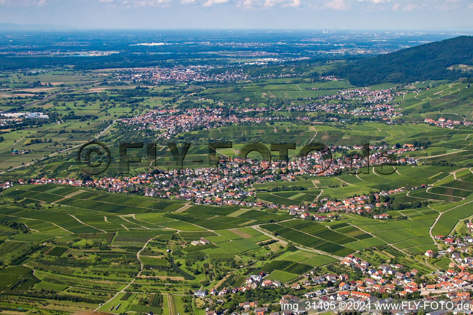 Vue aérienne de Du sud à le quartier Eisental in Bühl dans le département Bade-Wurtemberg, Allemagne