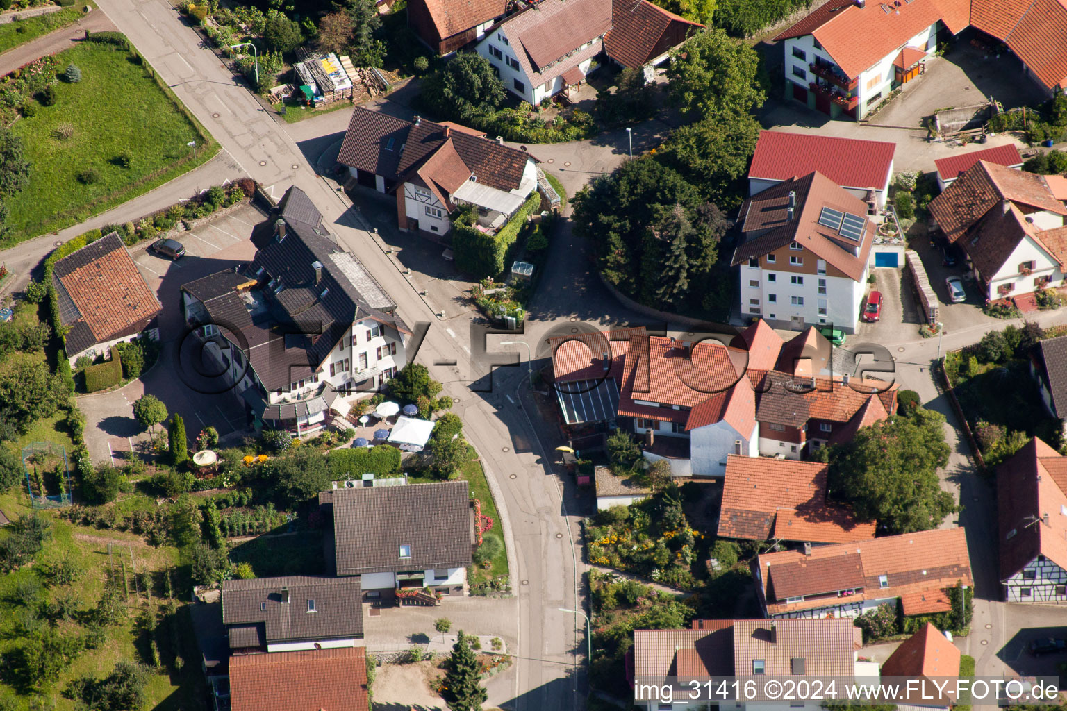 Vue aérienne de Kappelwindeck, Rebstock à le quartier Riegel in Bühl dans le département Bade-Wurtemberg, Allemagne