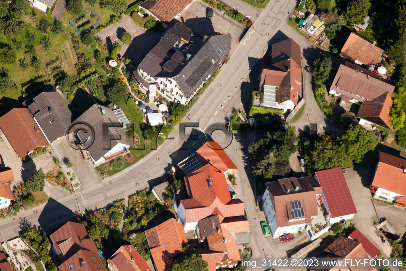 Vue aérienne de Rebstock à le quartier Riegel in Bühl dans le département Bade-Wurtemberg, Allemagne