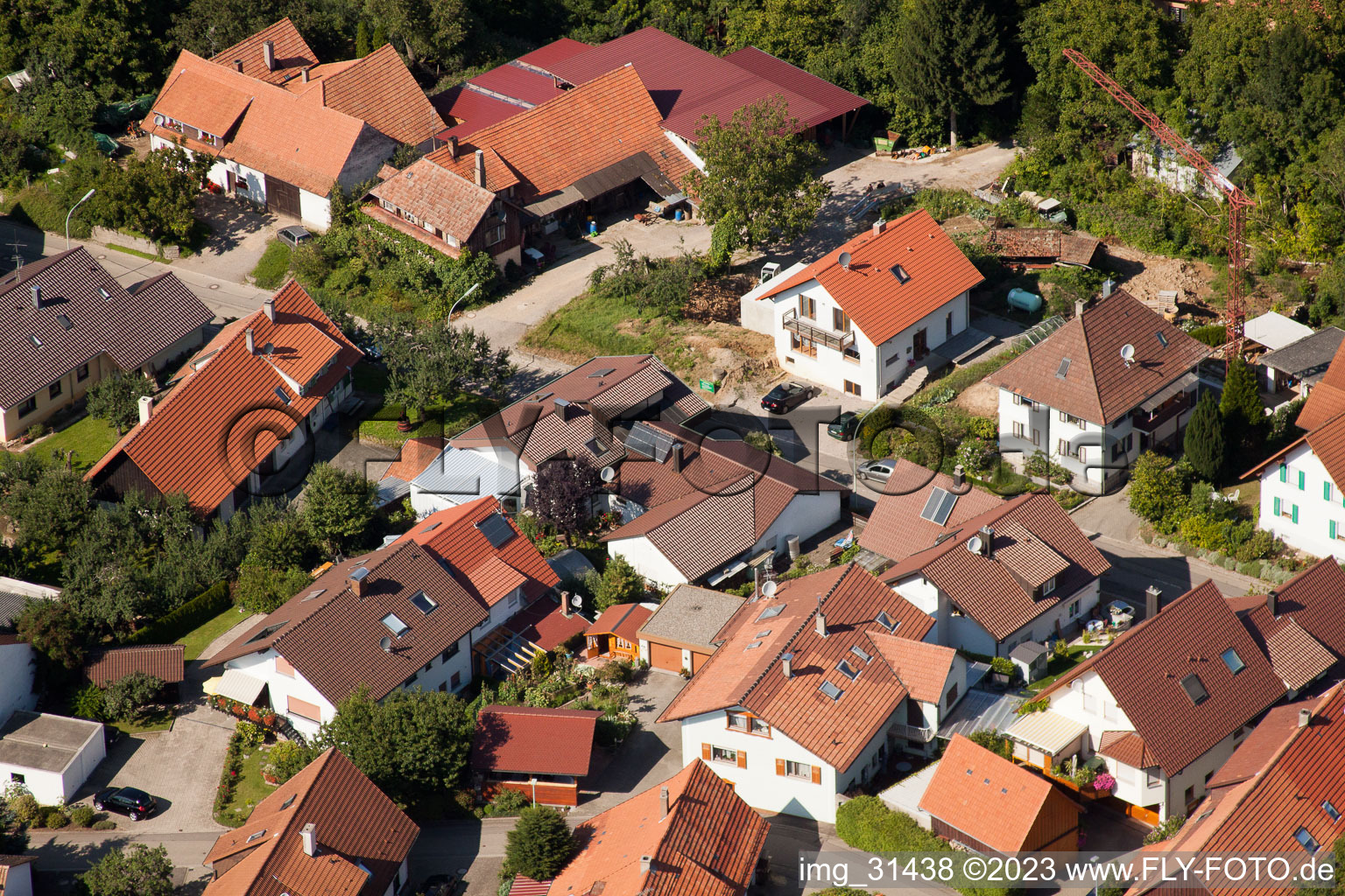 Photographie aérienne de Kappelwindeck à le quartier Riegel in Bühl dans le département Bade-Wurtemberg, Allemagne