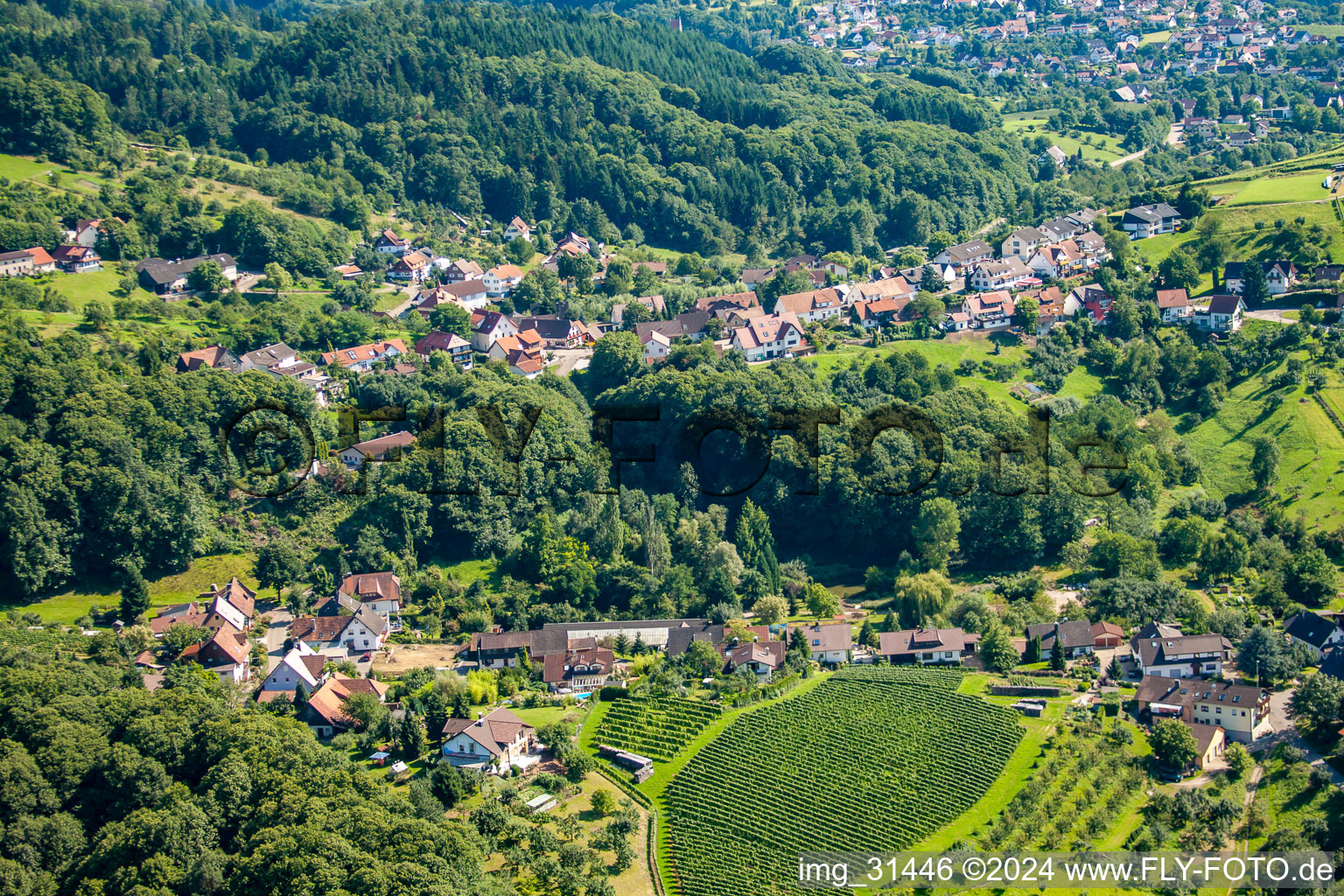 Vue aérienne de Waldmattstr à le quartier Waldmatt in Bühl dans le département Bade-Wurtemberg, Allemagne