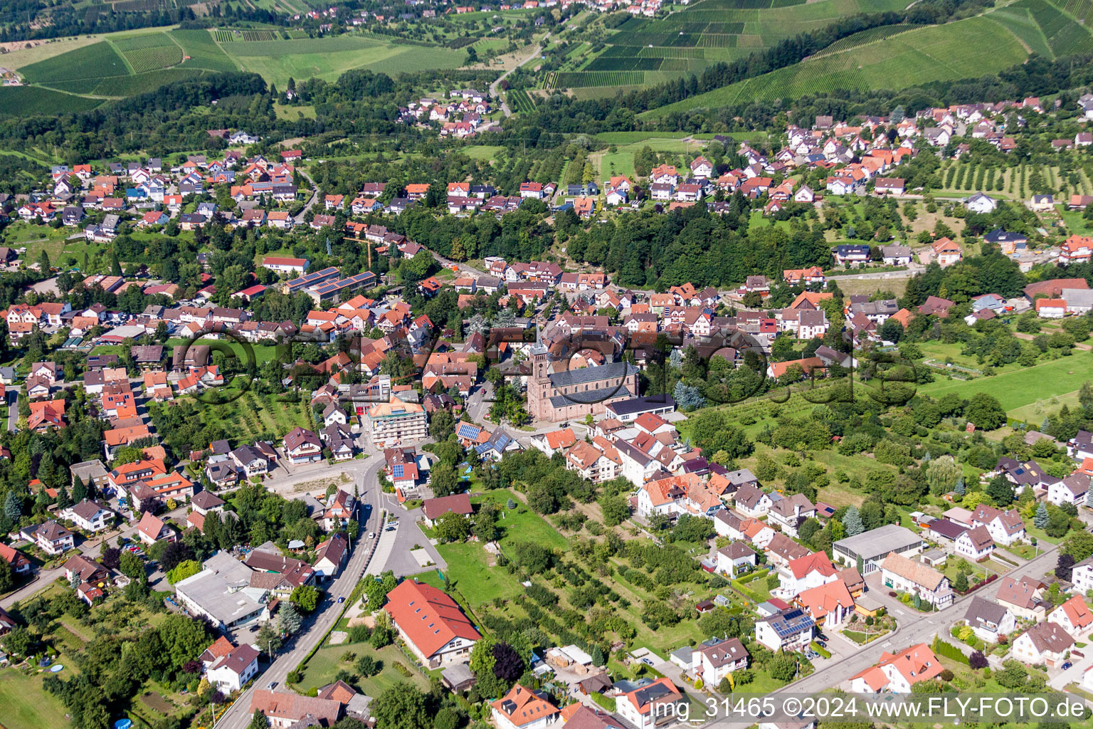 Photographie aérienne de Vue des rues et des maisons des quartiers résidentiels à le quartier Aspich in Lauf dans le département Bade-Wurtemberg, Allemagne