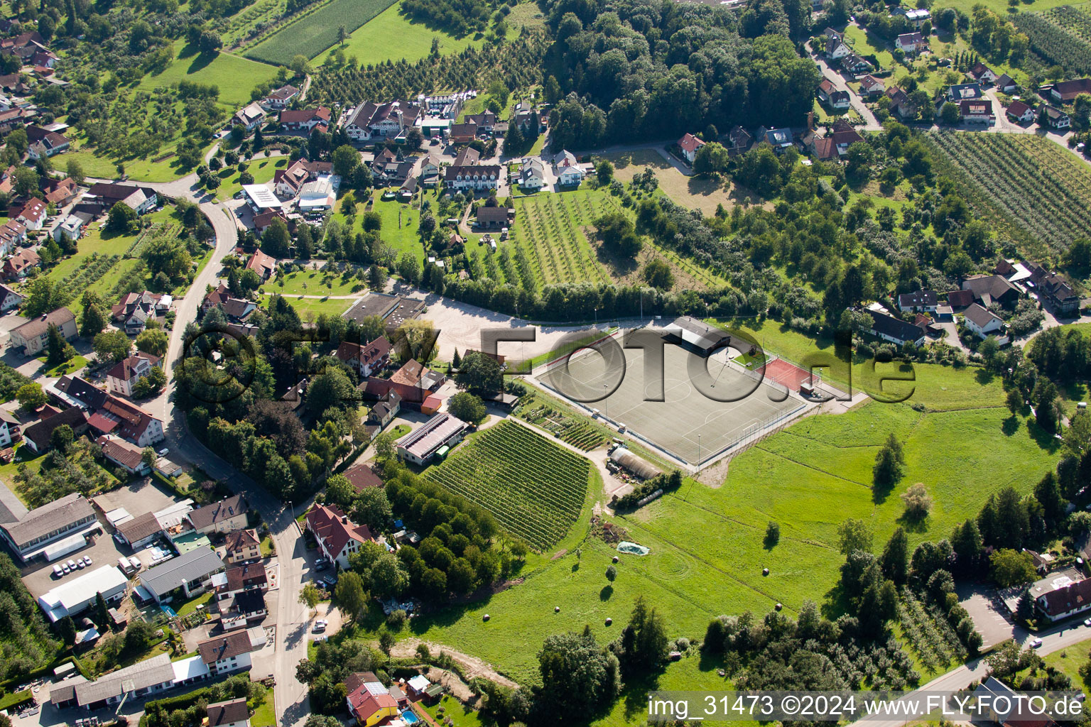 Vue aérienne de Terrains de sport à Sasbach dans le département Bade-Wurtemberg, Allemagne