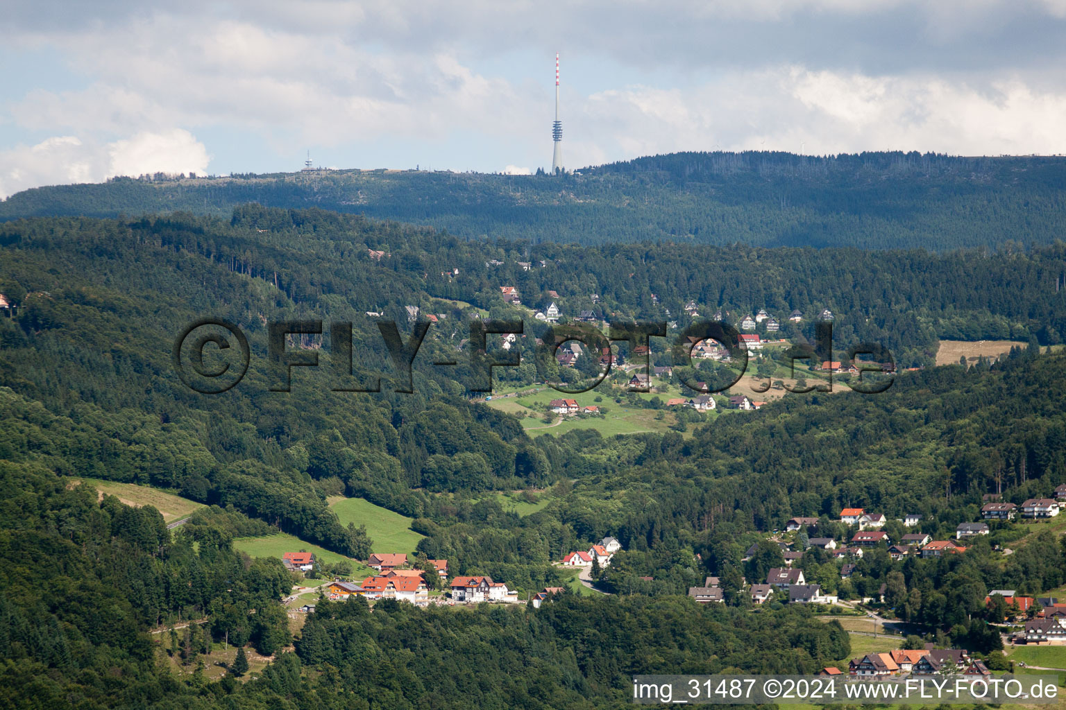 Vue aérienne de Hornisgrind à Seebach dans le département Bade-Wurtemberg, Allemagne