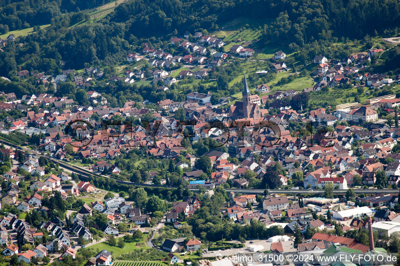 Photographie aérienne de Kappelrodeck dans le département Bade-Wurtemberg, Allemagne