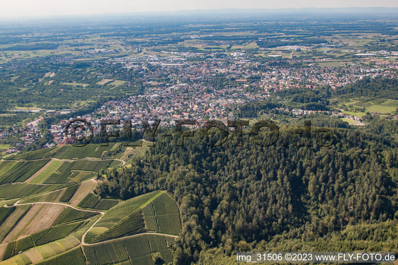 Vue aérienne de Du sud-ouest à Achern dans le département Bade-Wurtemberg, Allemagne