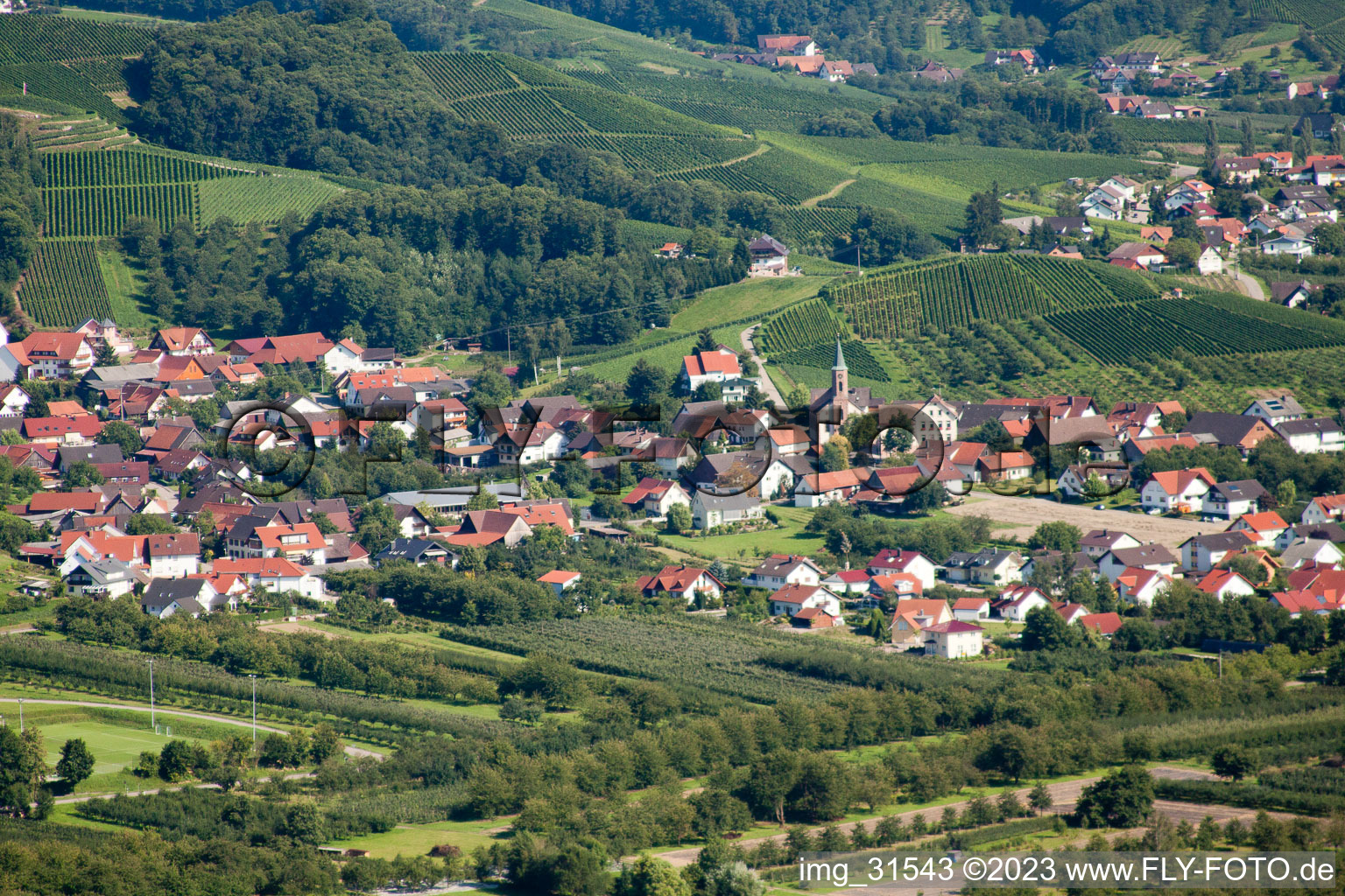 Vue aérienne de Quartier Haslach in Oberkirch dans le département Bade-Wurtemberg, Allemagne