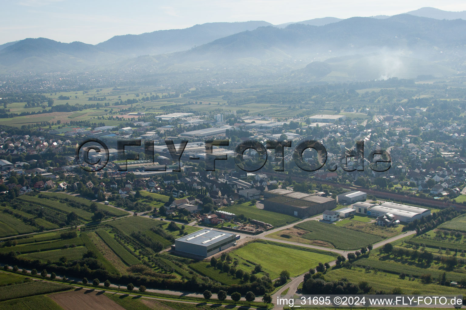 Photographie aérienne de Site de l'usine Muffenrohr GmbH à le quartier Hatzenweier in Ottersweier dans le département Bade-Wurtemberg, Allemagne