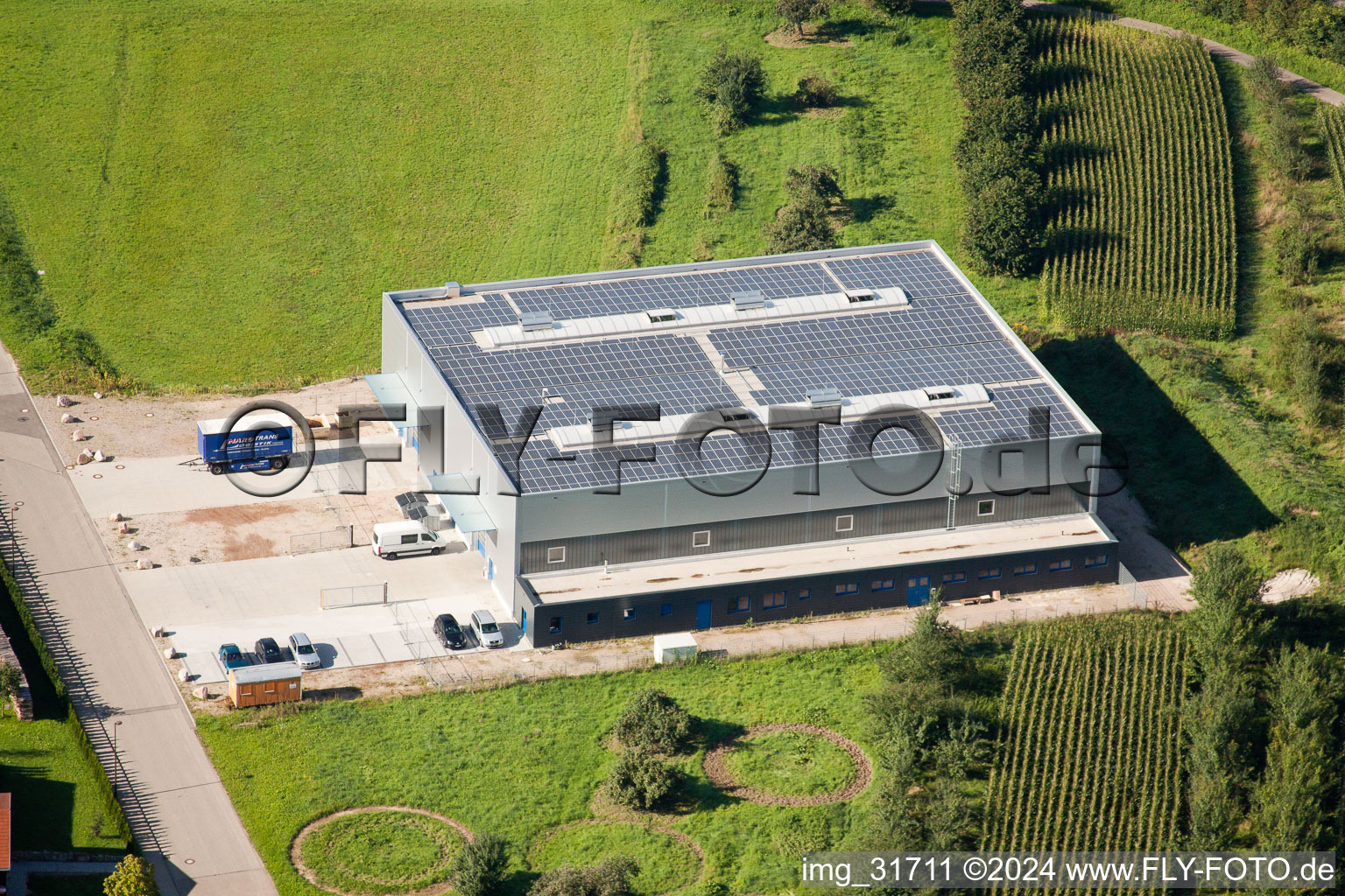 Vue aérienne de Zimmer Logistique à le quartier Hatzenweier in Ottersweier dans le département Bade-Wurtemberg, Allemagne