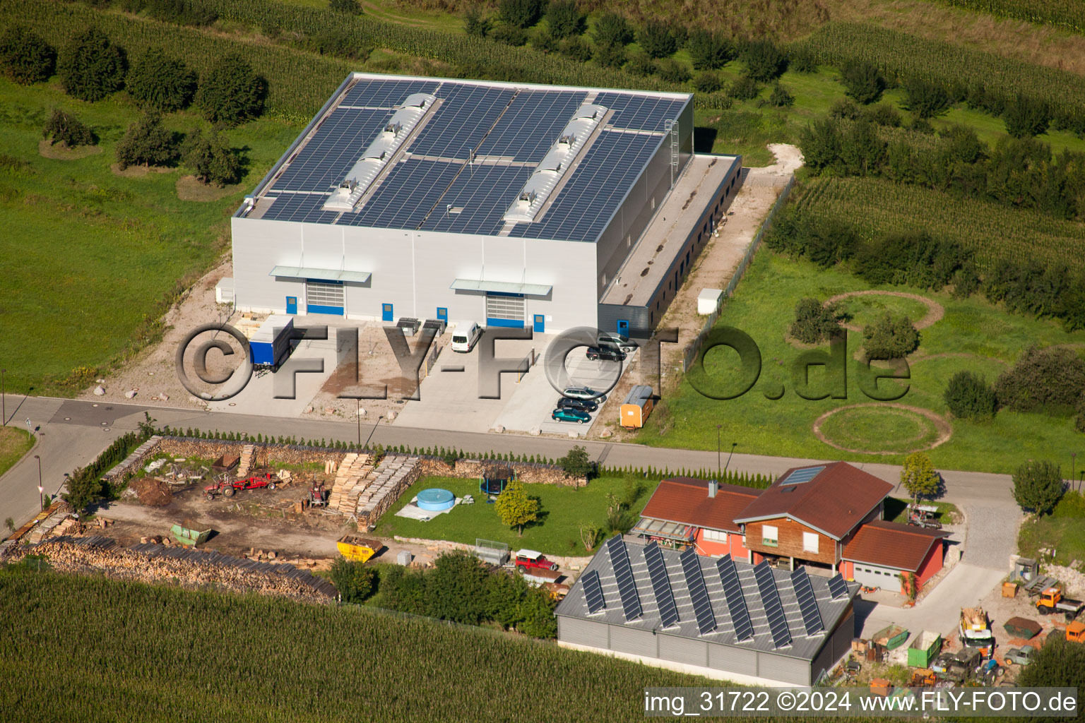 Vue aérienne de Zimmer Logistique à le quartier Weier in Ottersweier dans le département Bade-Wurtemberg, Allemagne