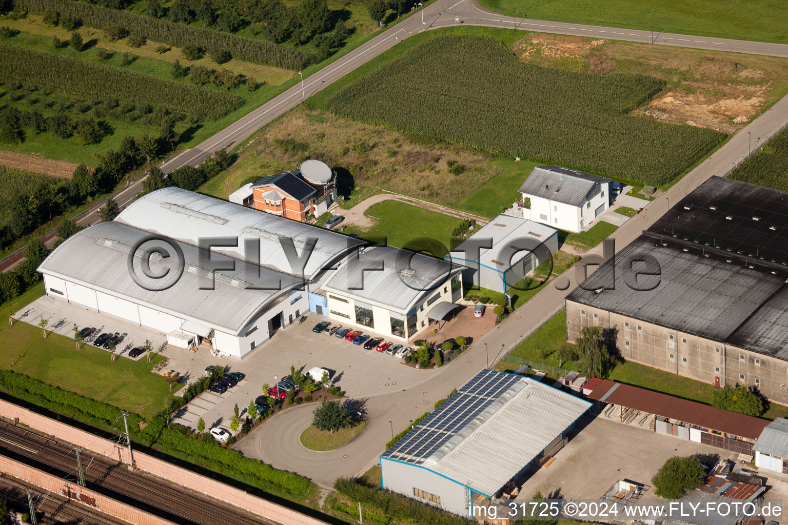 Photographie aérienne de Imprimerie GmbH à le quartier Hatzenweier in Ottersweier dans le département Bade-Wurtemberg, Allemagne