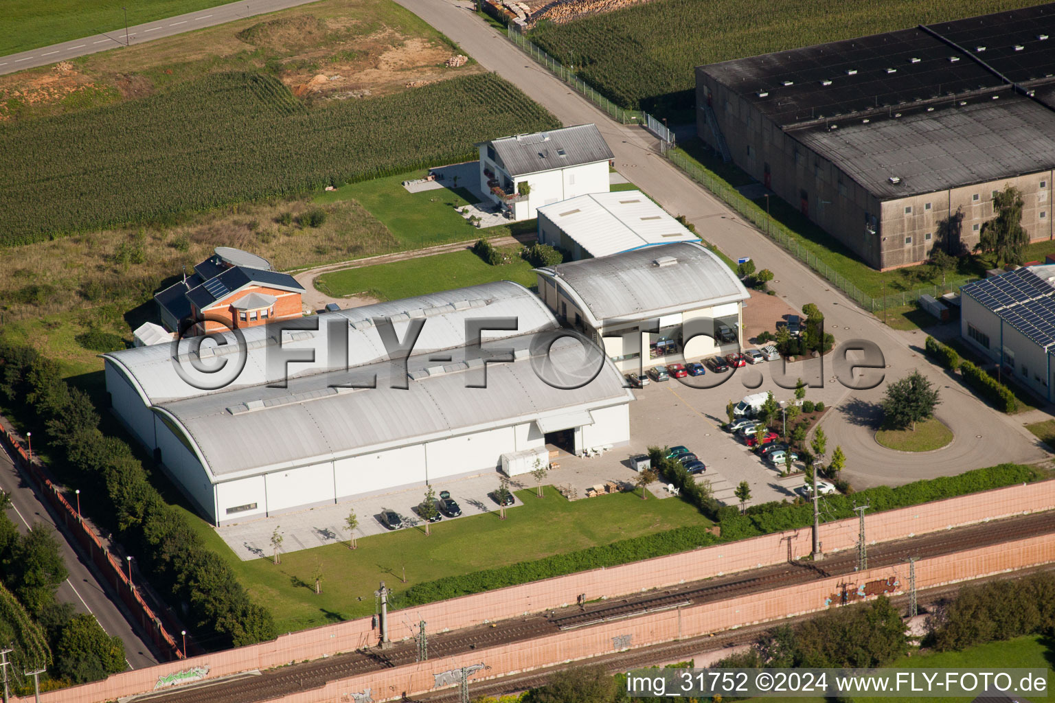 Photographie aérienne de Imprimerie GmbH à le quartier Weier in Ottersweier dans le département Bade-Wurtemberg, Allemagne