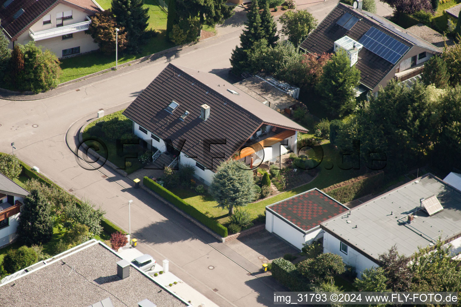 Fasanenstr à le quartier Vimbuch in Bühl dans le département Bade-Wurtemberg, Allemagne d'en haut