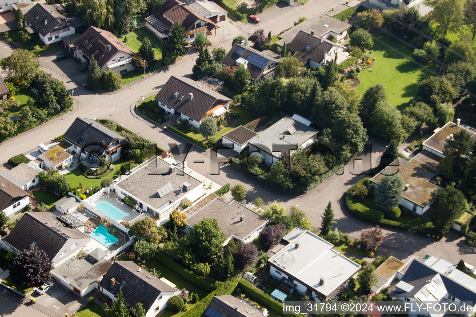 Fasanenstr à le quartier Vimbuch in Bühl dans le département Bade-Wurtemberg, Allemagne hors des airs