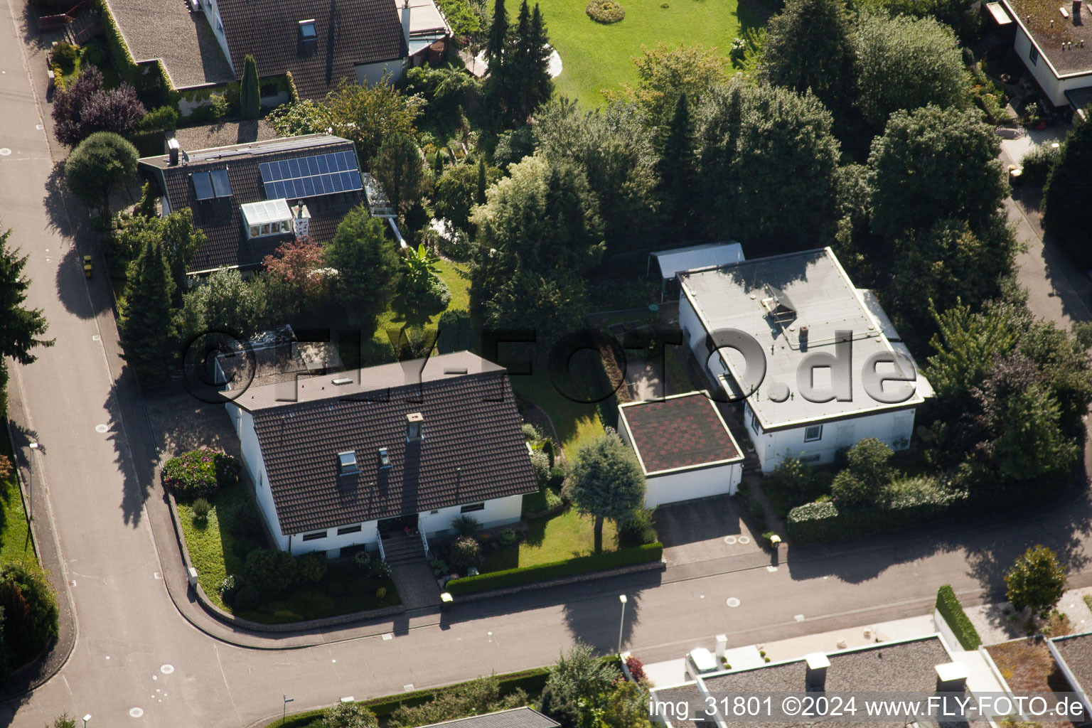 Fasanenstr à le quartier Vimbuch in Bühl dans le département Bade-Wurtemberg, Allemagne vue du ciel