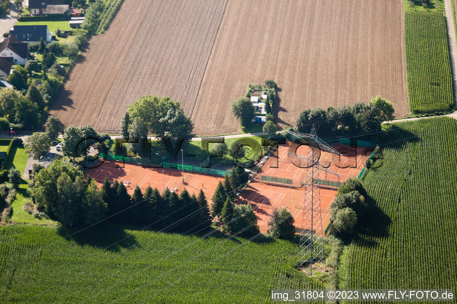Vue aérienne de Club de tennis à le quartier Vimbuch in Bühl dans le département Bade-Wurtemberg, Allemagne