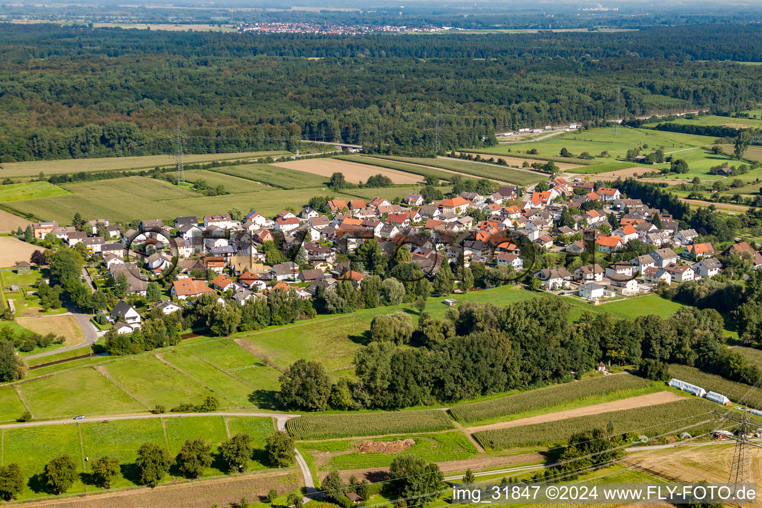 Vue aérienne de Quartier Halberstung in Sinzheim dans le département Bade-Wurtemberg, Allemagne