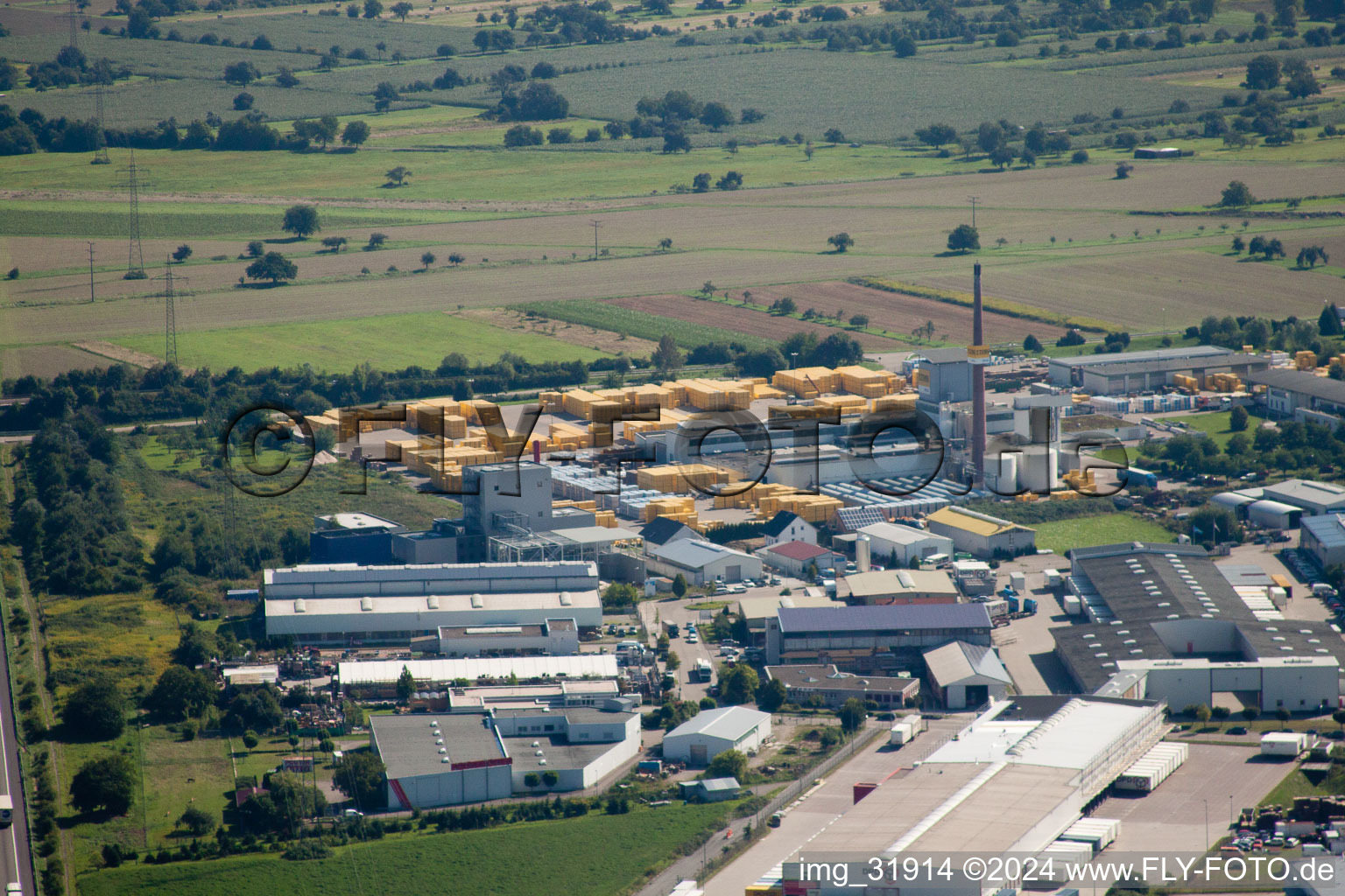 Vue aérienne de Repeindre Usine Ytong à Malsch dans le département Bade-Wurtemberg, Allemagne