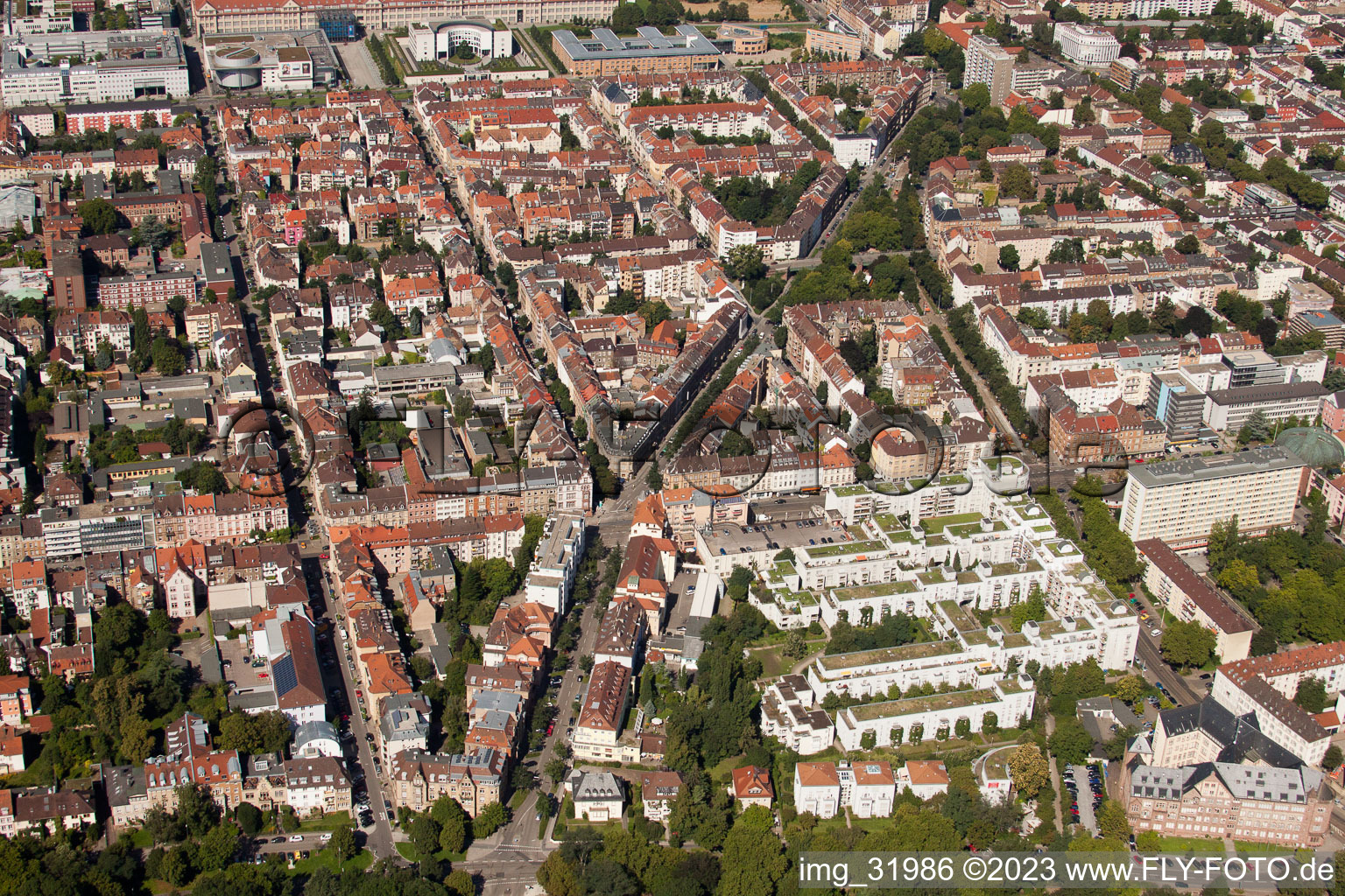 Photographie aérienne de Quartier Südweststadt in Karlsruhe dans le département Bade-Wurtemberg, Allemagne