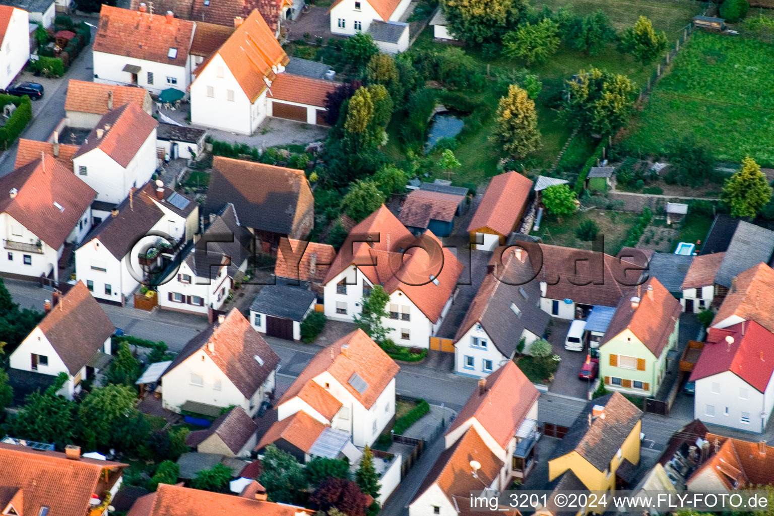 Vue aérienne de Dans le Gänsried à Freckenfeld dans le département Rhénanie-Palatinat, Allemagne