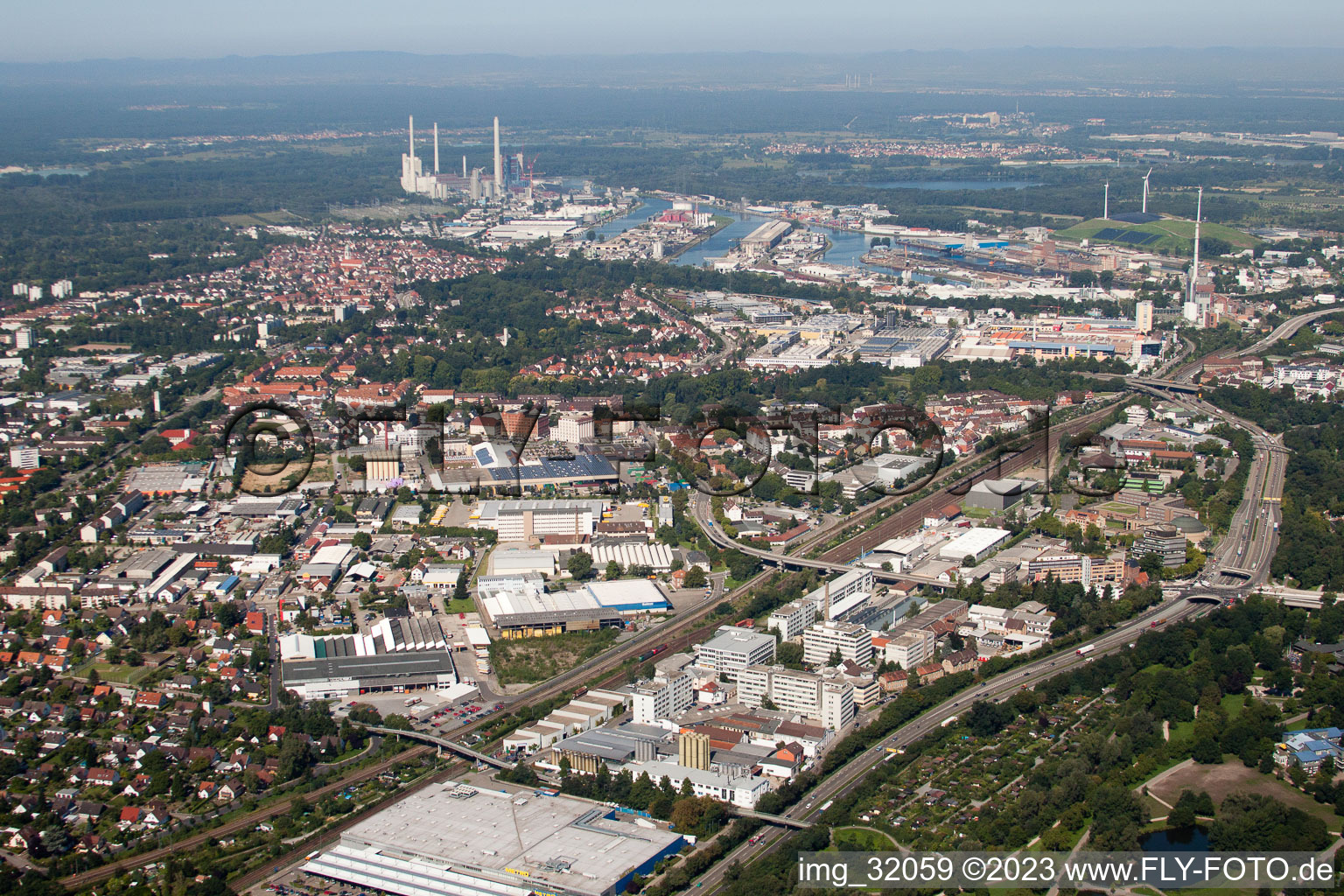 Vue aérienne de Quartier Grünwinkel in Karlsruhe dans le département Bade-Wurtemberg, Allemagne