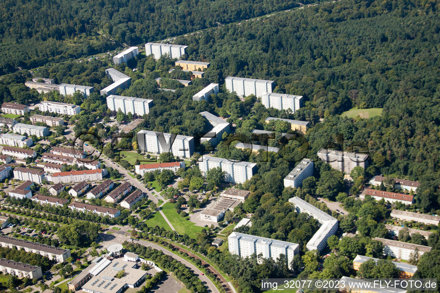 Image drone de Quartier Oberreut in Karlsruhe dans le département Bade-Wurtemberg, Allemagne