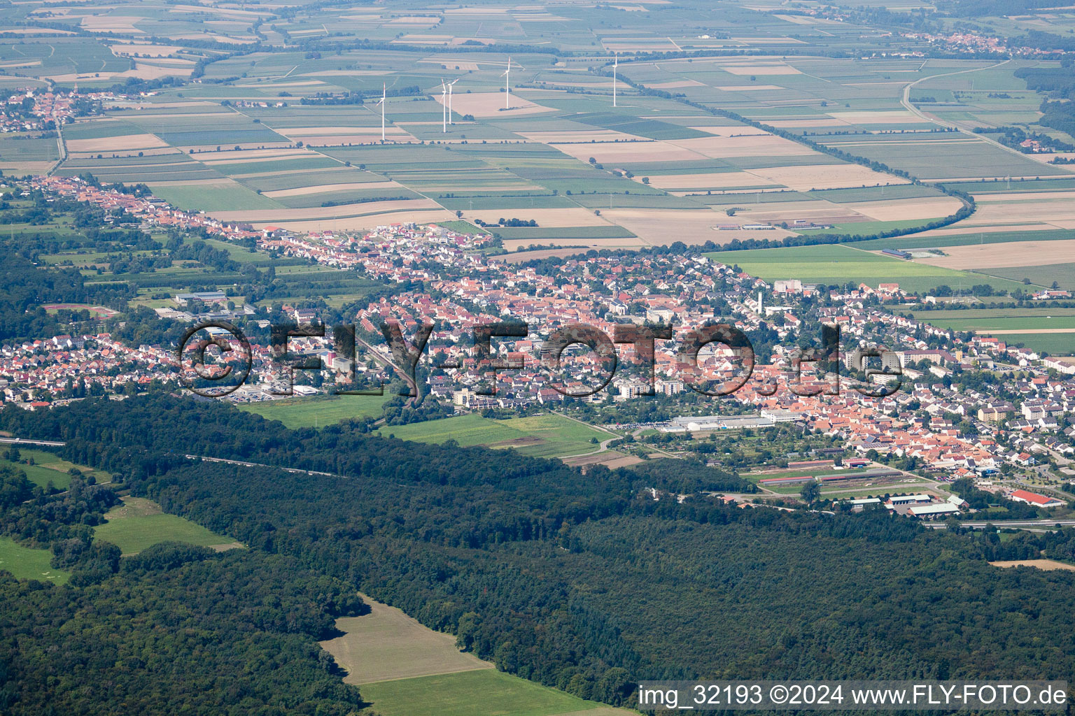 Image drone de Du sud-est à Kandel dans le département Rhénanie-Palatinat, Allemagne